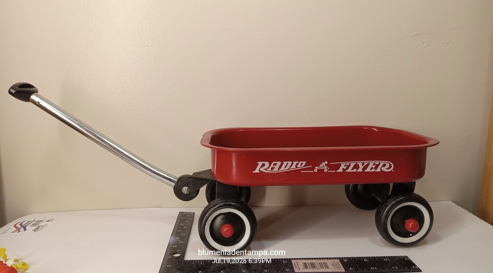 Radio Flyer Little Red Wagon Toy Miniature Model Steel 12.5 Inch Bed